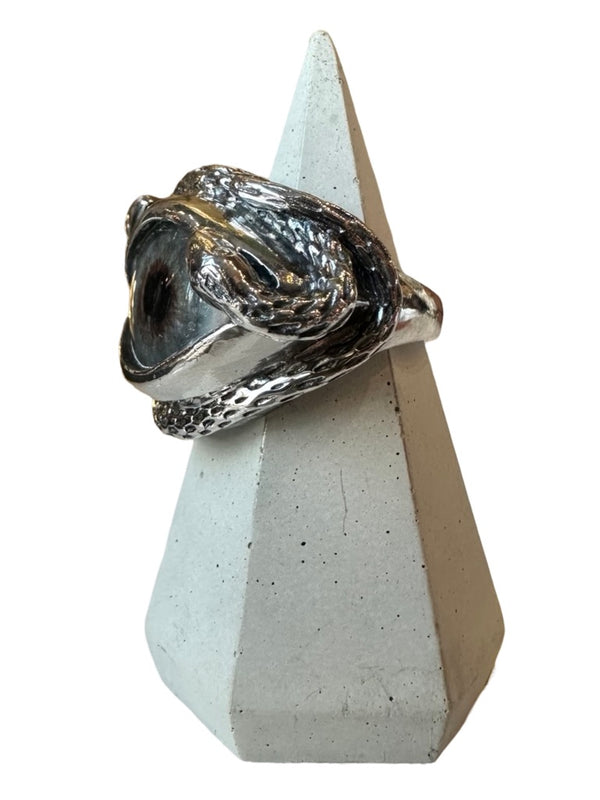 Hand Painted gray hazel Ojo De Medusa Eye Ring