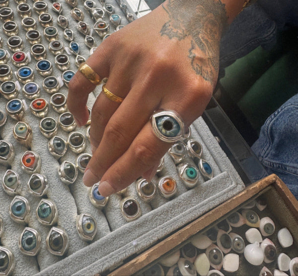 SAMPLE Hand Painted Eye Ring - sz 7