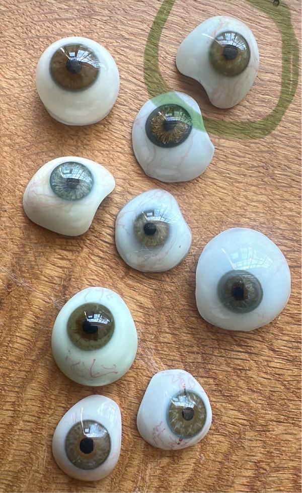 Vintage Glass green Eye