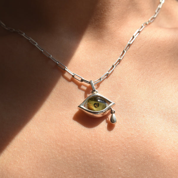 Crying Green Eye Pendant