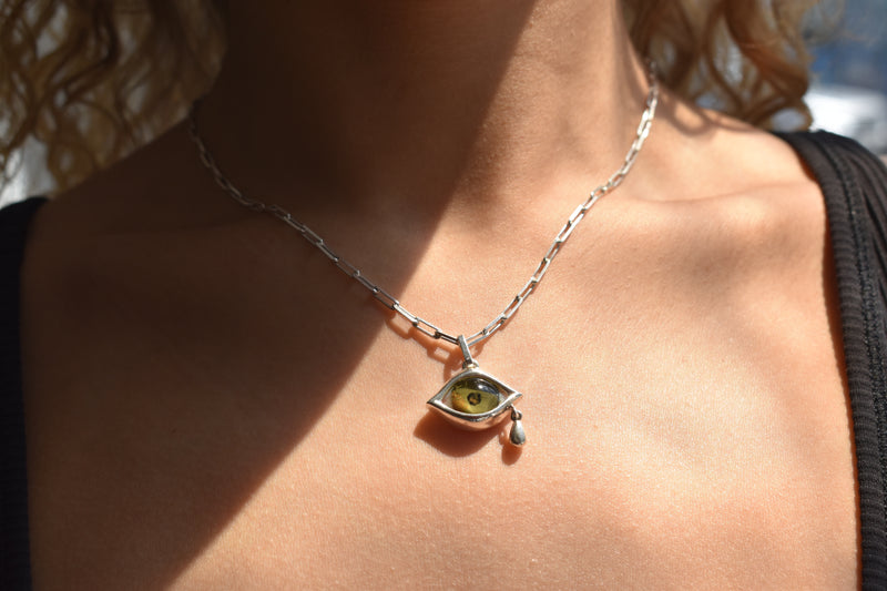Crying Green Eye Pendant