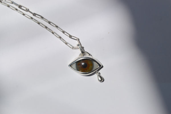 Crying Hazel Green Eye Pendant