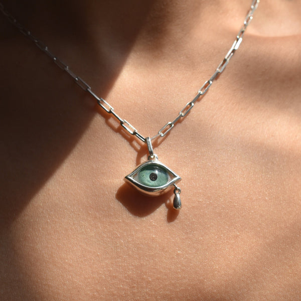 Crying Turqouise Eye Pendant