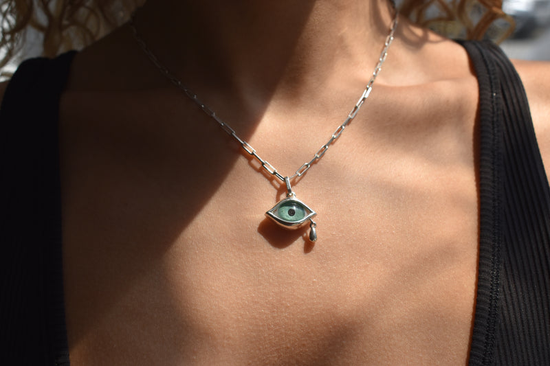 Crying Turqouise Eye Pendant
