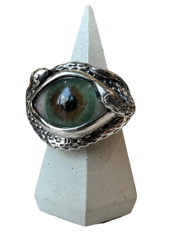 Hand Painted hazel Ojo De Medusa Eye Ring