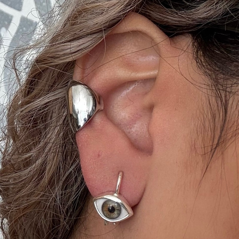 Hazel Mini Silver Hanging Eye Earring