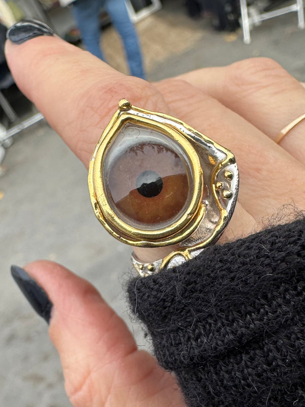 ORACLE Hand Painted Eye Ring - sz 9