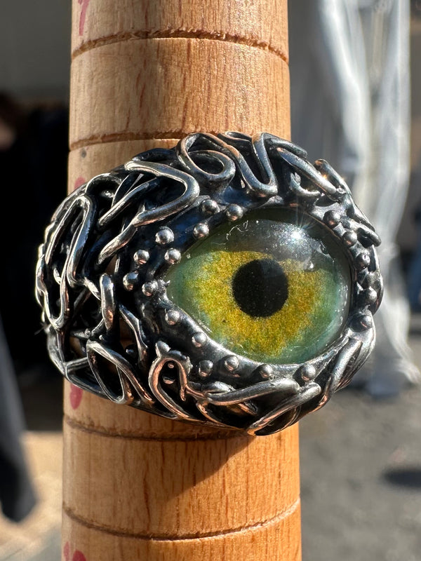 ORACLE Hand Painted Eye Ring - sz 8.5