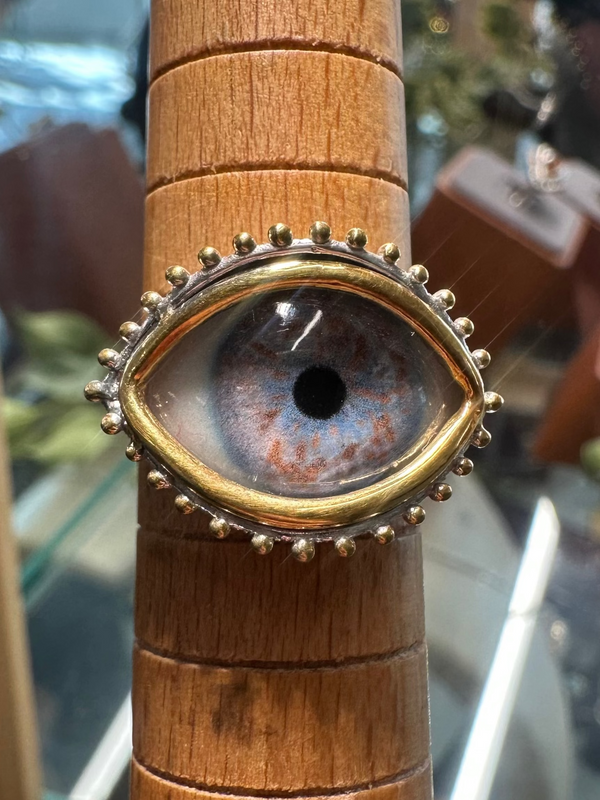 ORACLE Hand Painted Eye Ring - sz 7.5