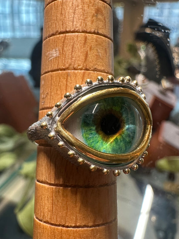 ORACLE Hand Painted Eye Ring - sz 5.5
