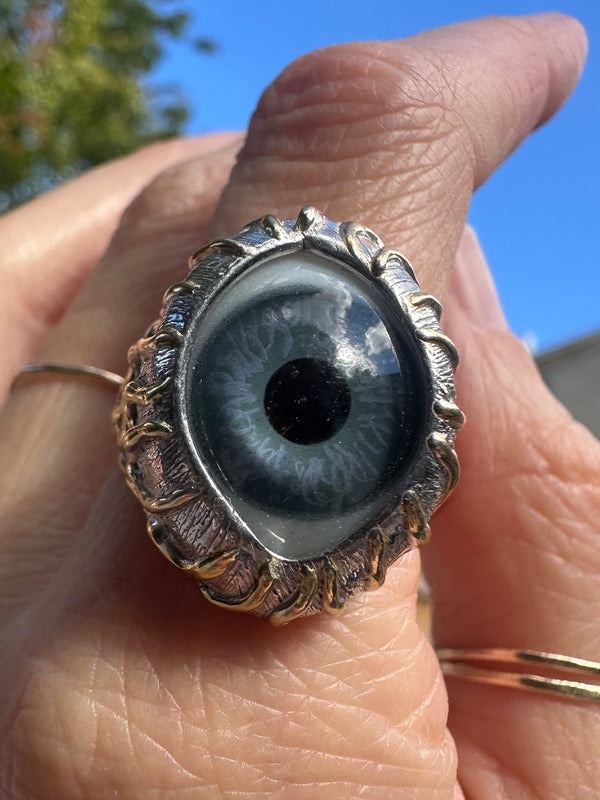 ORACLE Hand Painted Eye Ring - sz 8