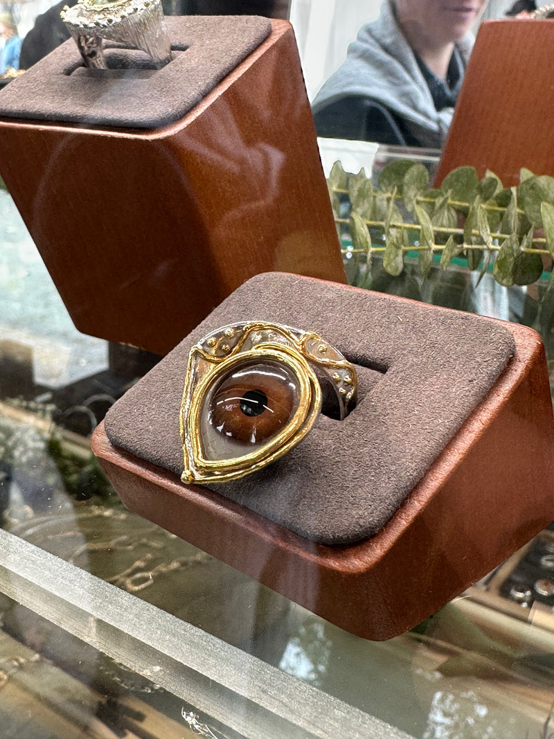 ORACLE Hand Painted Eye Ring - sz 9