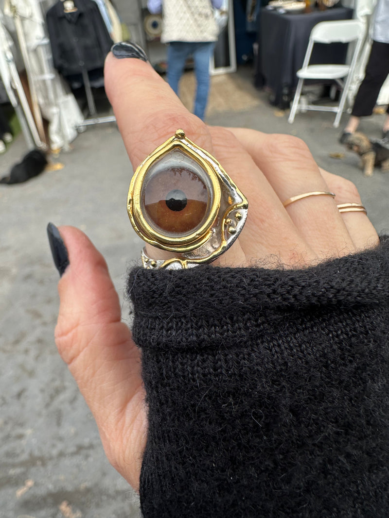 ORACLE Hand Painted Eye Ring - sz 9