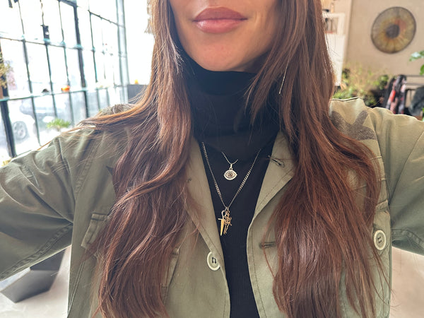 Mini Eye Pendant with moissanite halo