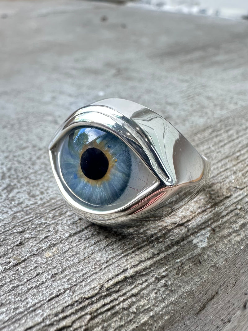 CLASSIC Hand Painted Eye Ring - sz 7.25