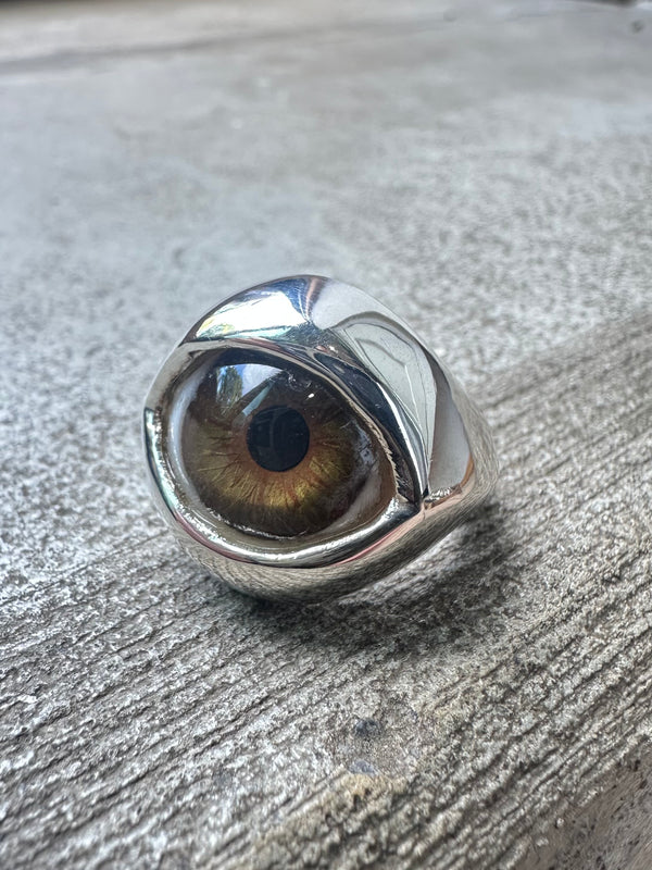 SAMPLE Hand Painted Eye Ring - sz 4.25