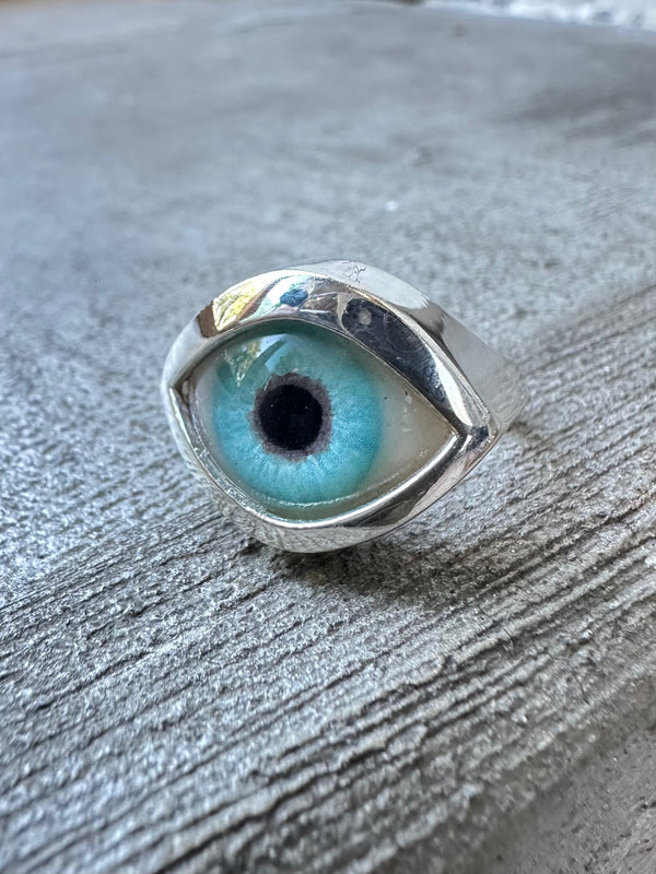 SAMPLE Hand Painted Eye Ring sz 6.5