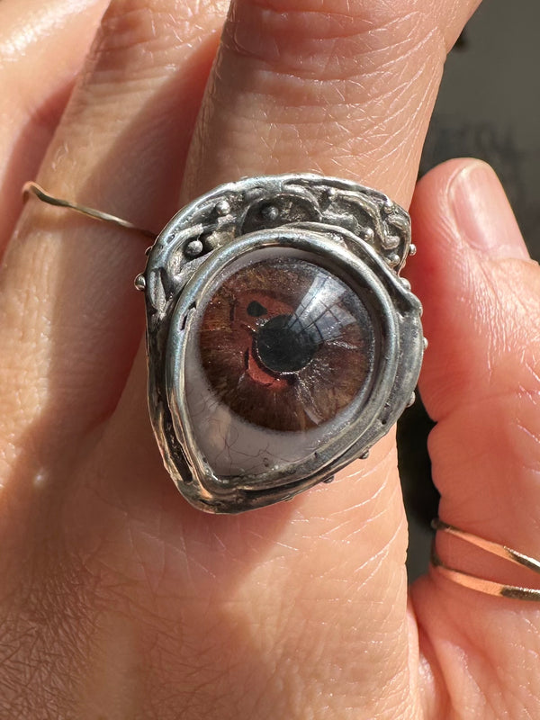 ORACLE Hand Painted Eye Ring - sz 6