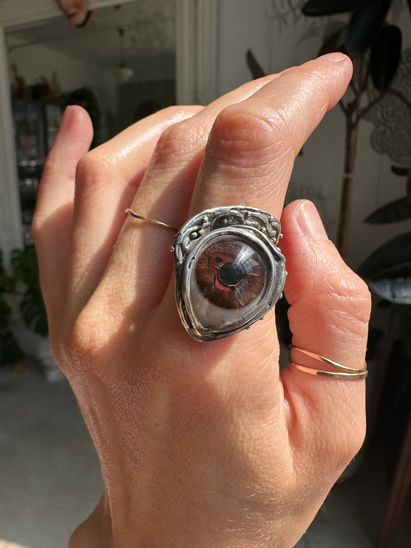 ORACLE Hand Painted Eye Ring - sz 6