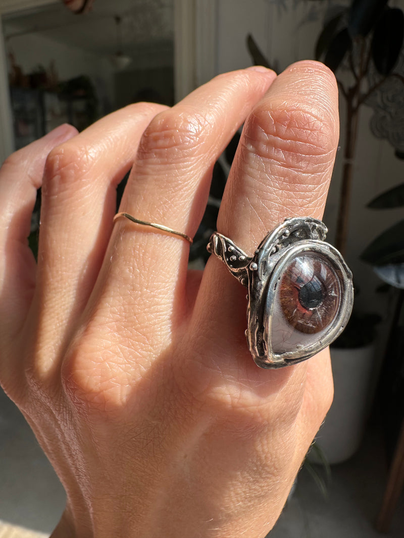 ORACLE Hand Painted Eye Ring - sz 6