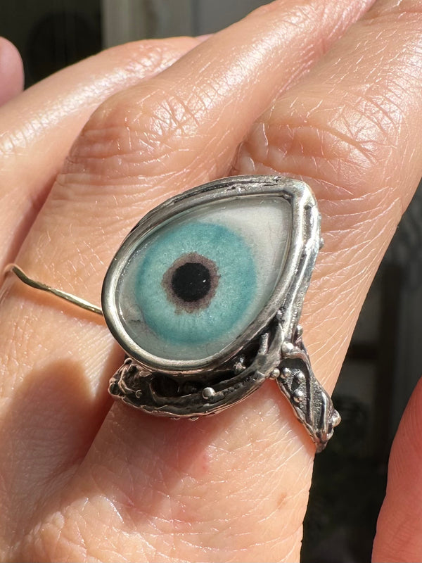 ORACLE Hand Painted Eye Ring - sz 8.5
