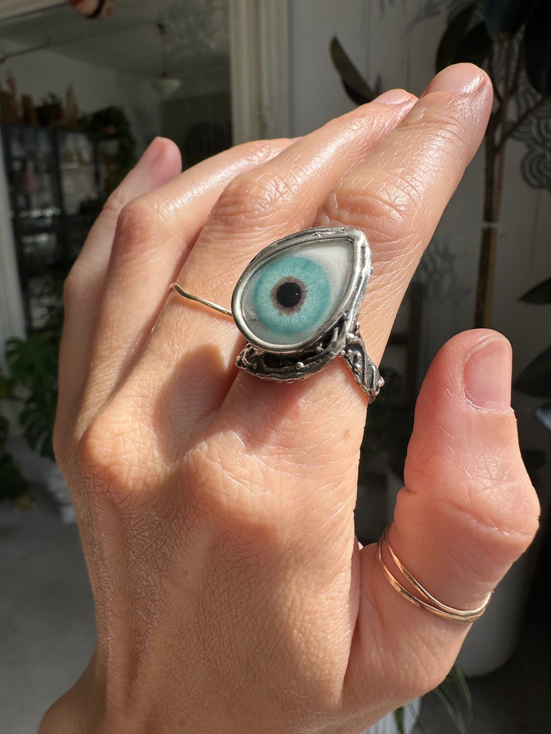 ORACLE Hand Painted Eye Ring - sz 8.5