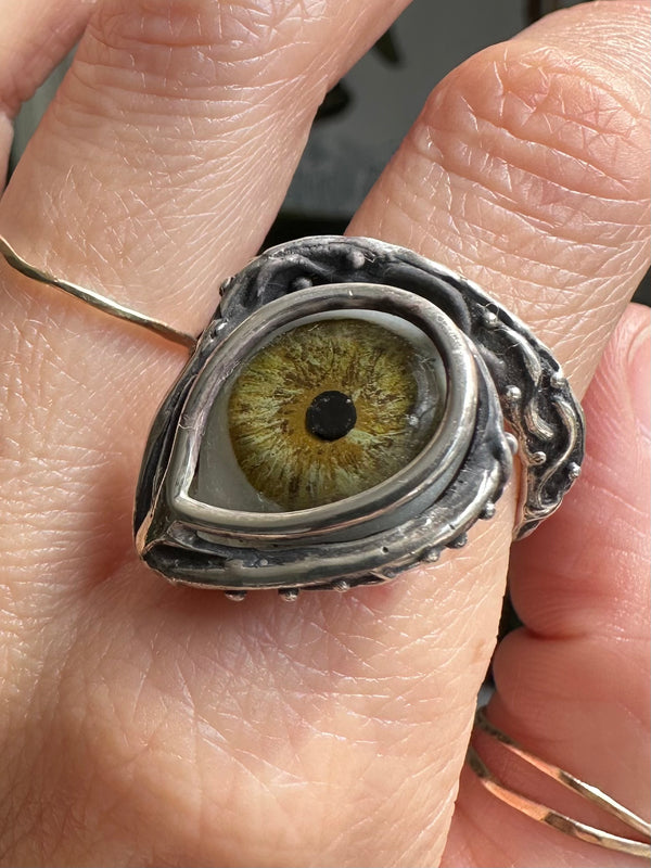 ORACLE Hand Painted Eye Ring - sz 6.5