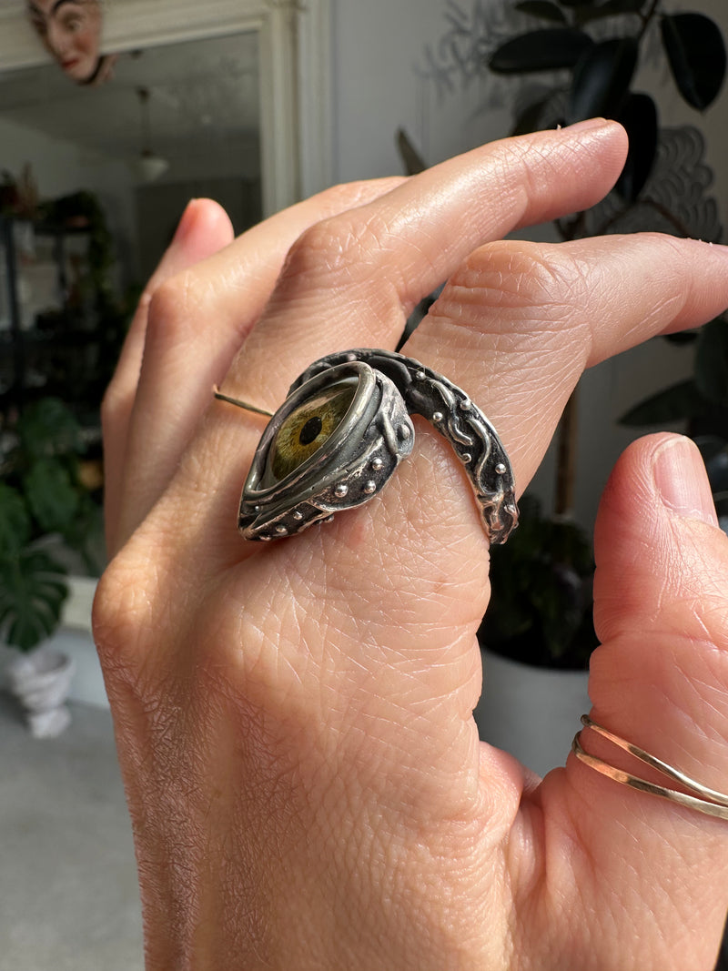 ORACLE Hand Painted Eye Ring - sz 6.5