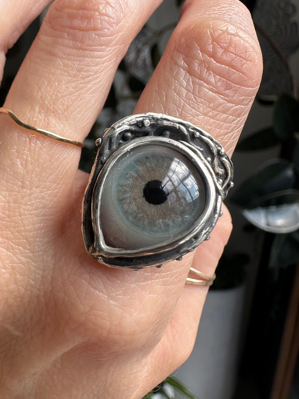 ORACLE Hand Painted Eye Ring - sz 7