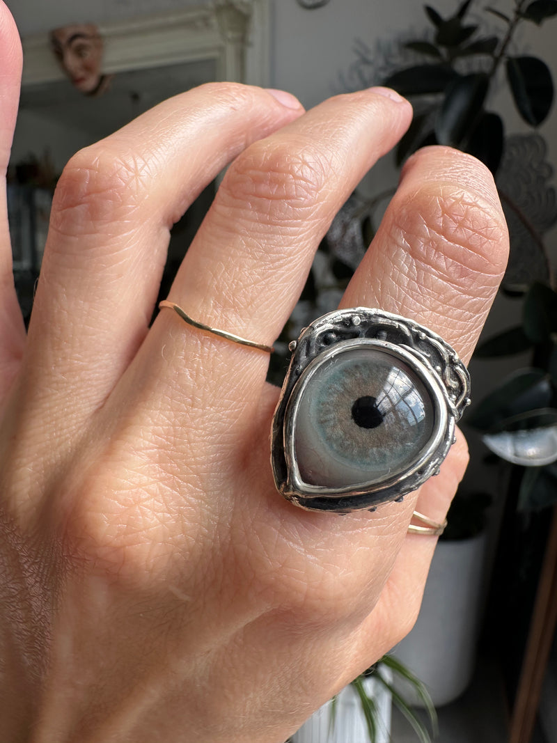 ORACLE Hand Painted Eye Ring - sz 7