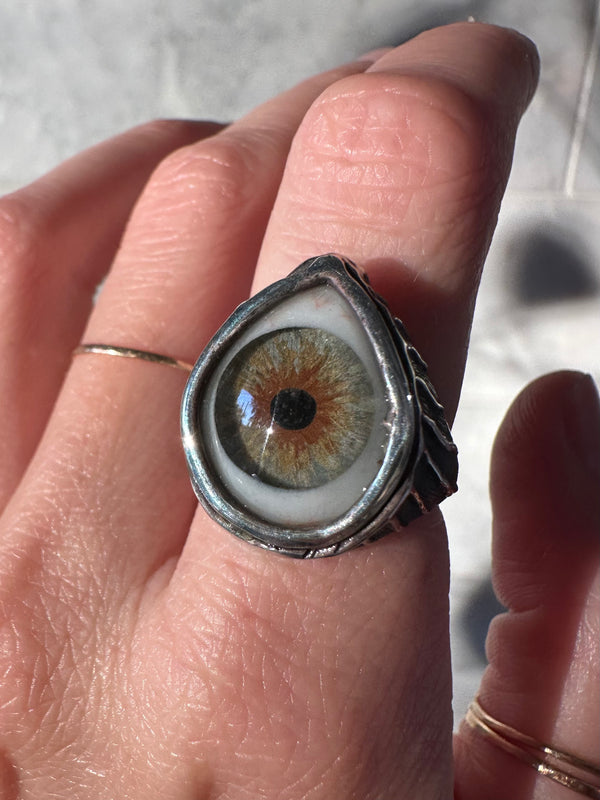 ORACLE Hand Painted Eye Ring - sz 7