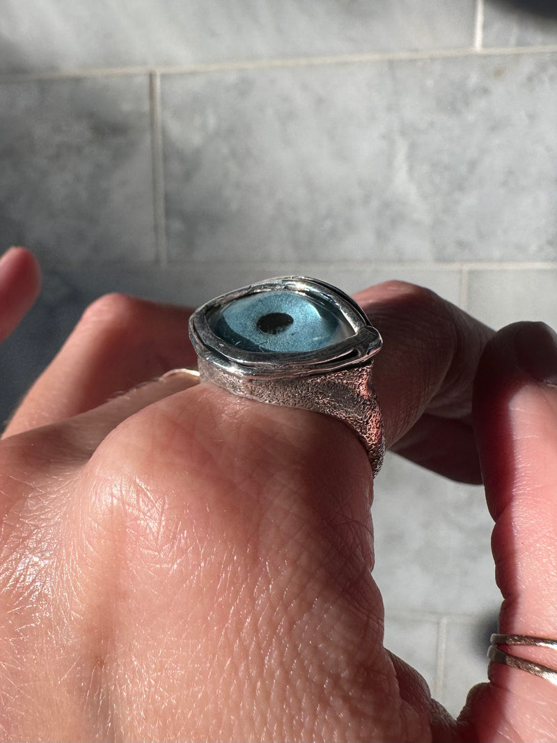 ORACLE Hand Painted Eye Ring - sz 8.5