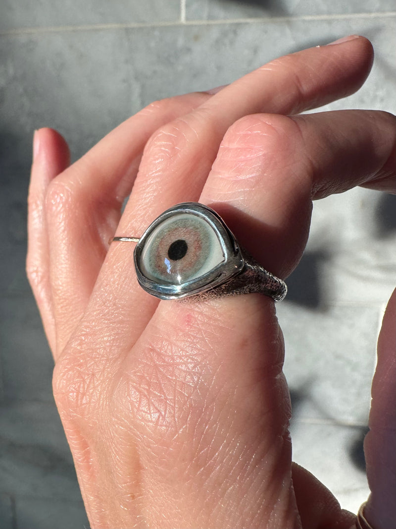 ORACLE Hand Painted Eye Ring - sz 5.5