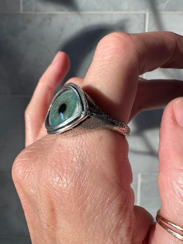 ORACLE Hand Painted Eye Ring - sz 7.75