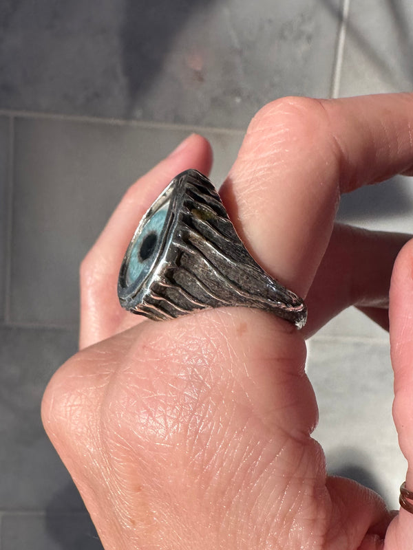 ORACLE Hand Painted Eye Ring - sz 7.75