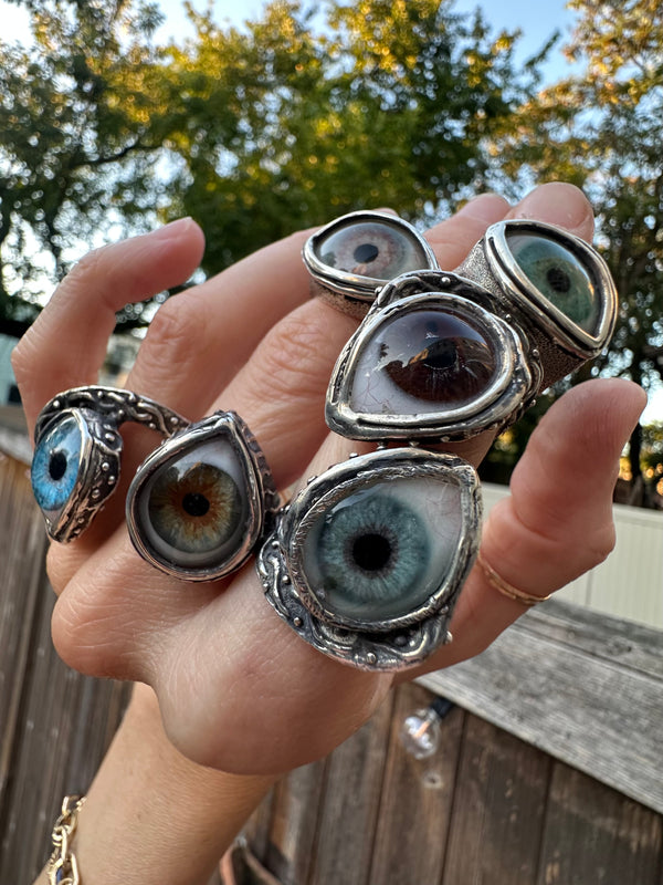 ORACLE Hand Painted Eye Ring - sz 8.5