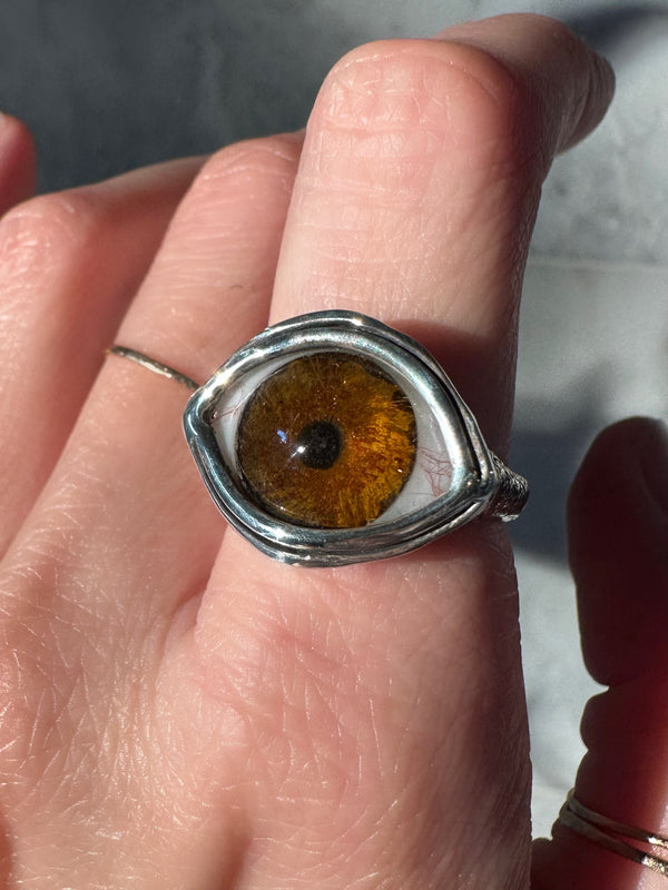 ORACLE Hand Painted Eye Ring - sz 8.25