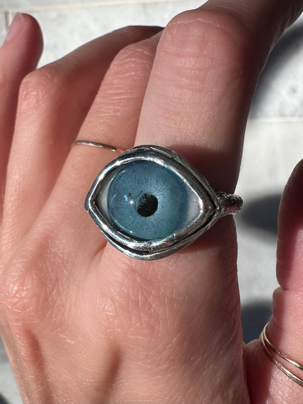 ORACLE Hand Painted Eye Ring - sz 8.5
