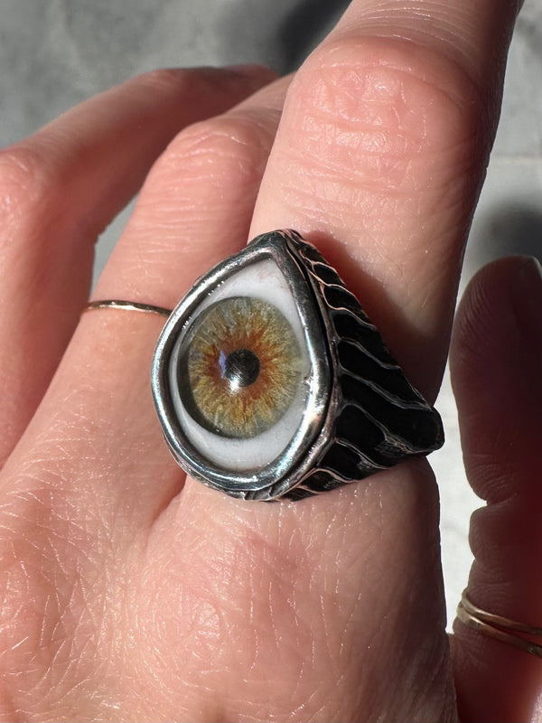 ORACLE Hand Painted Eye Ring - sz 7