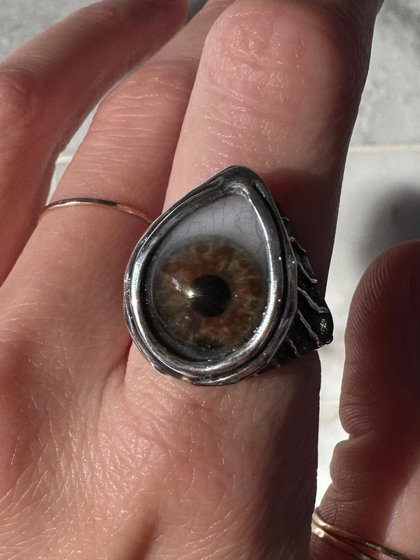 ORACLE Hand Painted Eye Ring - sz 8.5