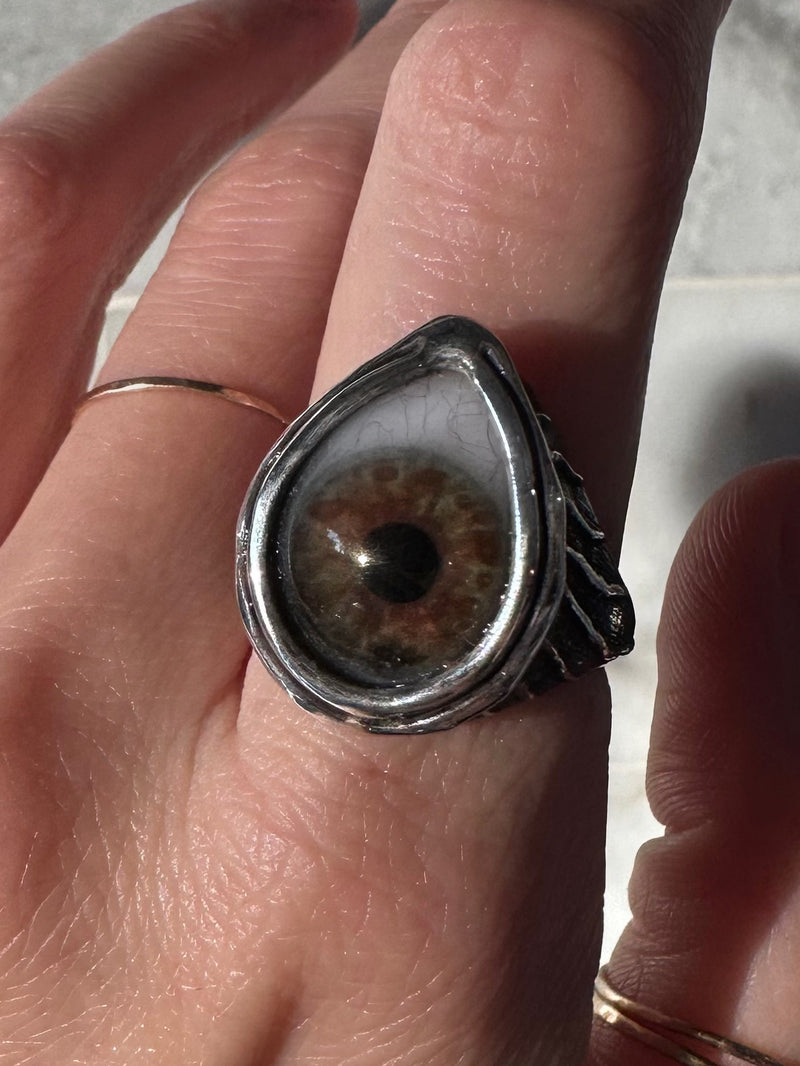 ORACLE Hand Painted Eye Ring - sz 8.5