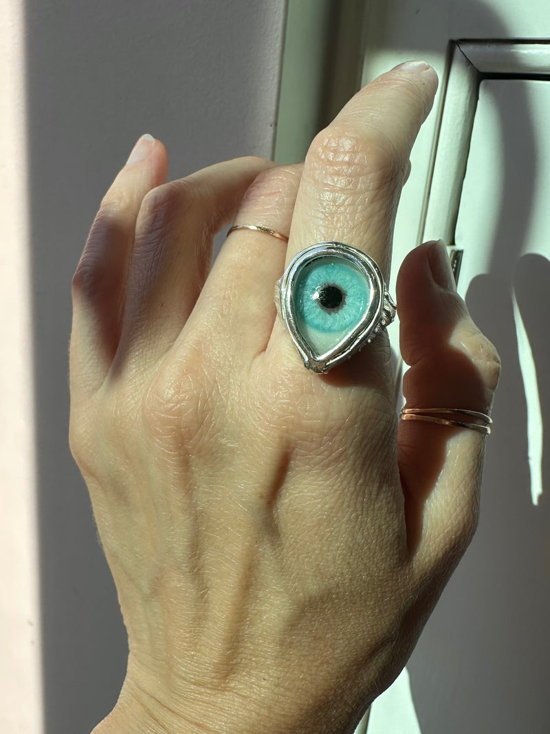 ORACLE Hand Painted Eye Ring - sz 8.5