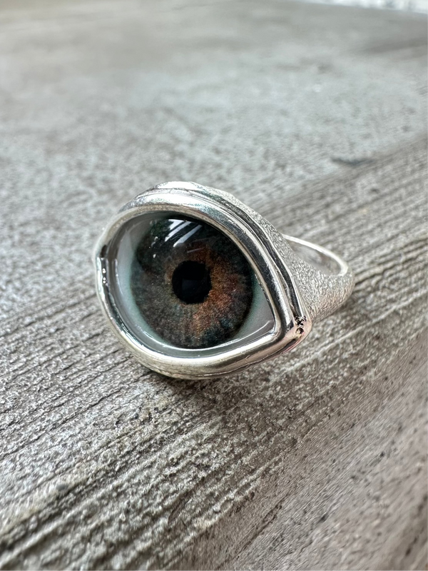 ORACLE Hand Painted Eye Ring - sz 6.5