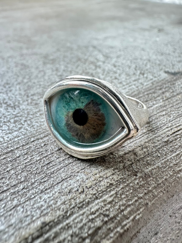ORACLE Hand Painted Eye Ring - sz 7.75