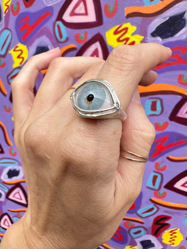 ORACLE Hand Painted Eye Ring - sz 7