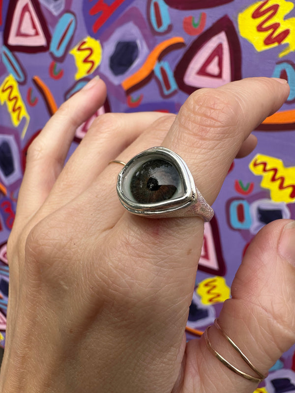 ORACLE Hand Painted Eye Ring - sz 6.5