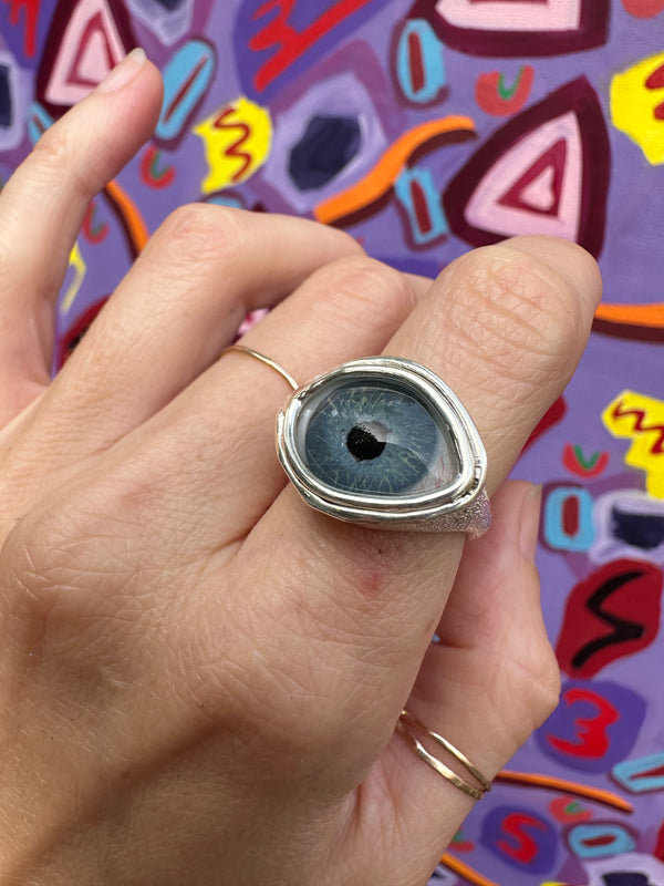 ORACLE Hand Painted Eye Ring - sz 6.5