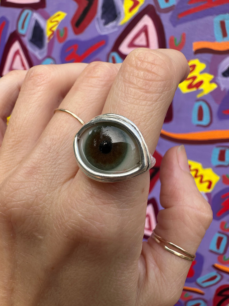 ORACLE Hand Painted Eye Ring - sz 7