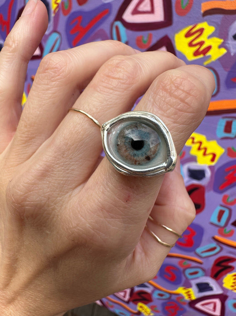 ORACLE Hand Painted Eye Ring - sz 6.25