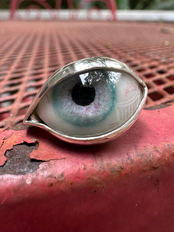 Handmade Painted Eye Ring - sz 7